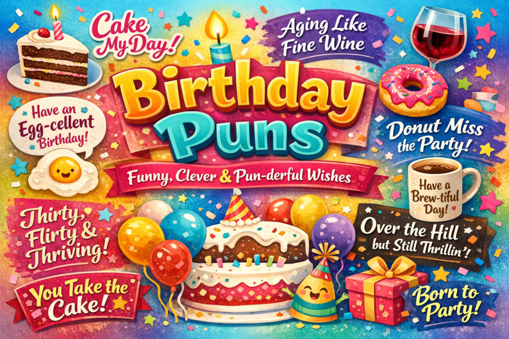 Birthday Puns: The Ultimate Collection of Funny, Clever, and Heartwarming Birthday Wordplay